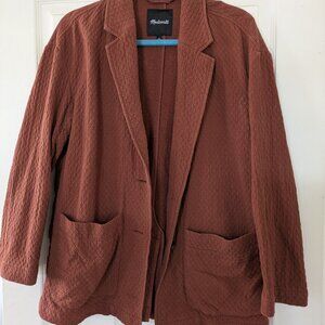 Madewell Quilted Blazer in Rust - Medium